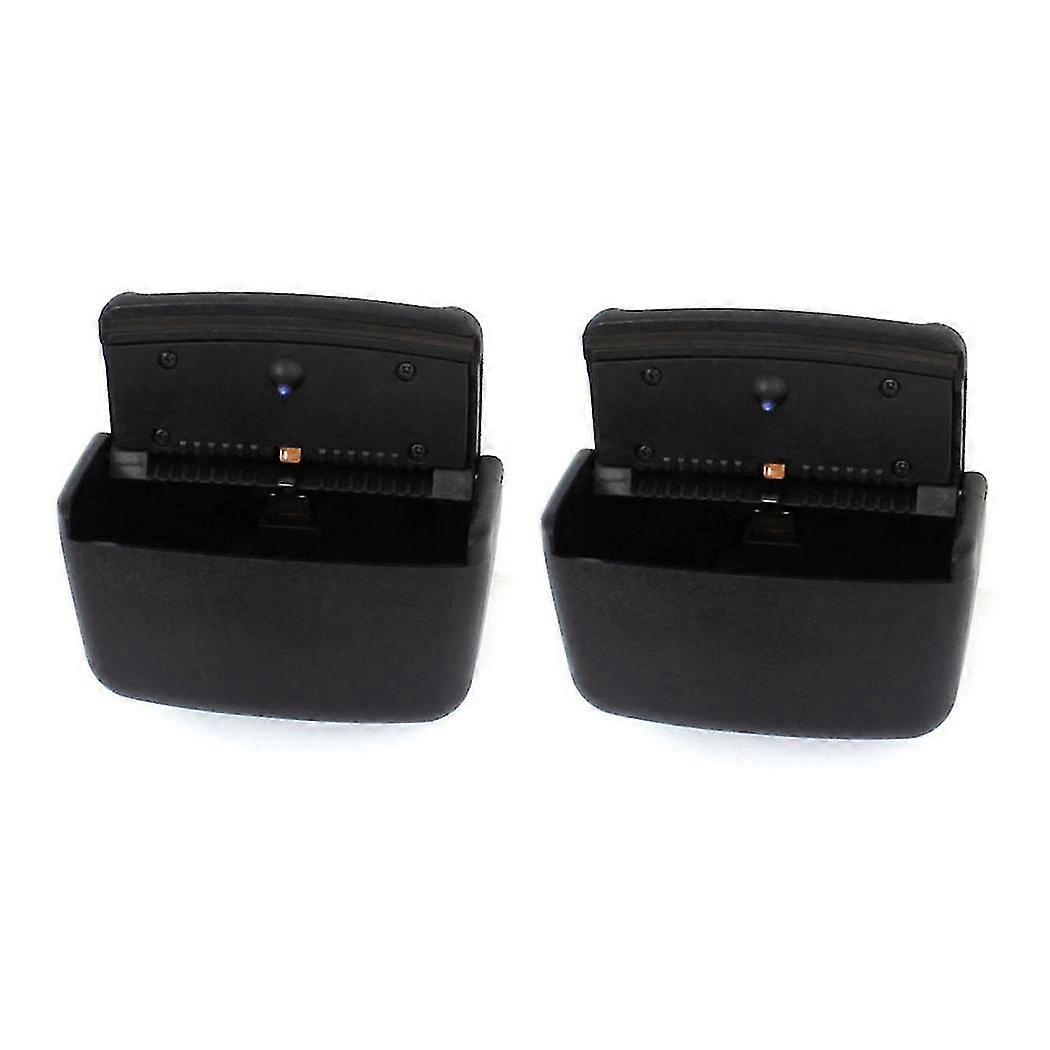 2x Car Black Plastic Rectangular Blue Led Ashtray Holder