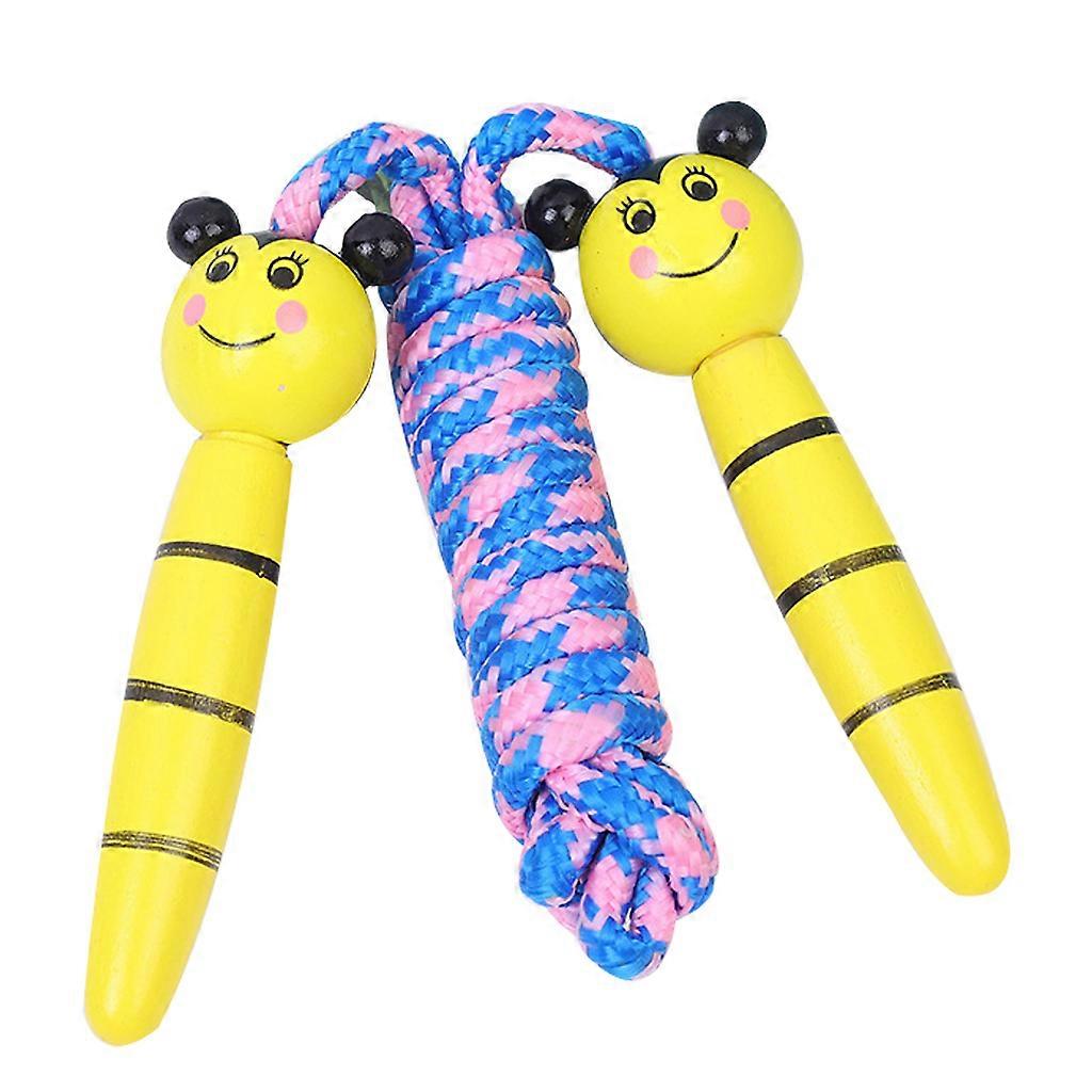 Corde à sauter de remise en forme tressée réglable à poignée en bois pour l’activité d’exercice