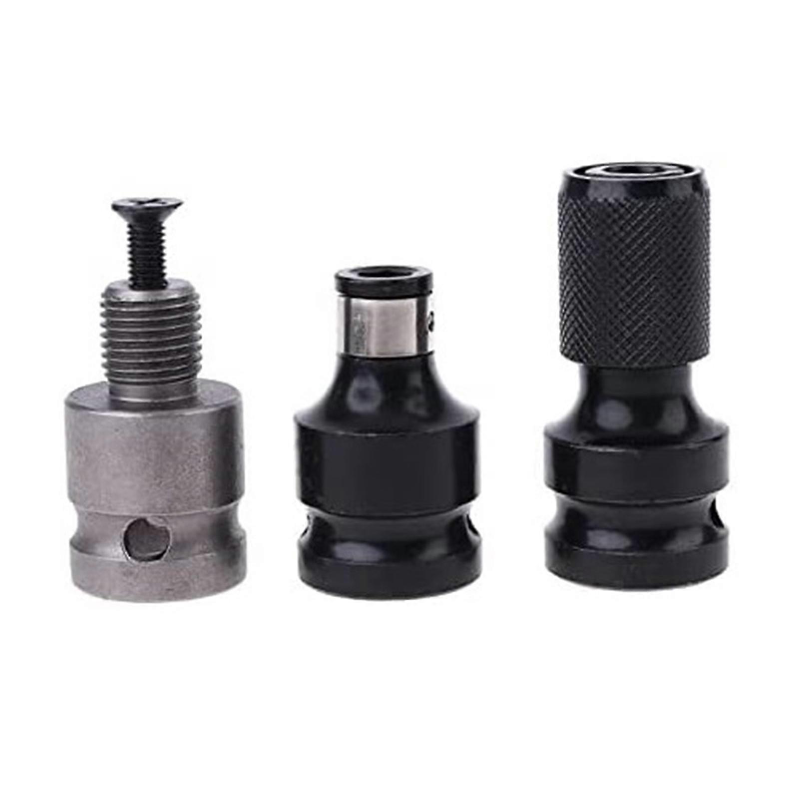 3x Quick Release 1/2-Inch Square Drive to 1/4-Inch Hex Socket Adapter Converter