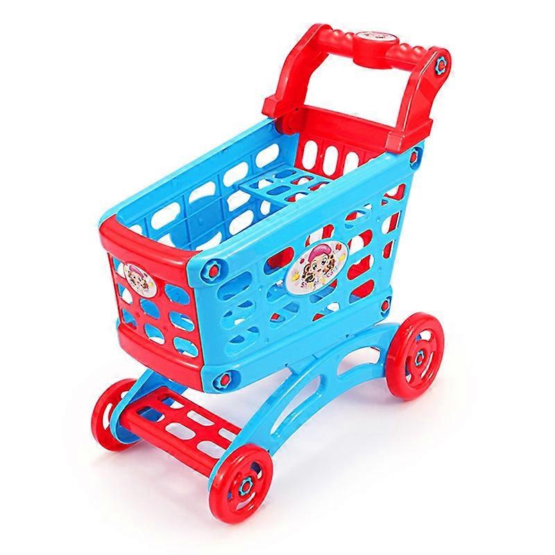 Flexible Wheel Shopping Cart Toy Detachable Colorful Shopping Cart Trolley Toy for Education KAESI