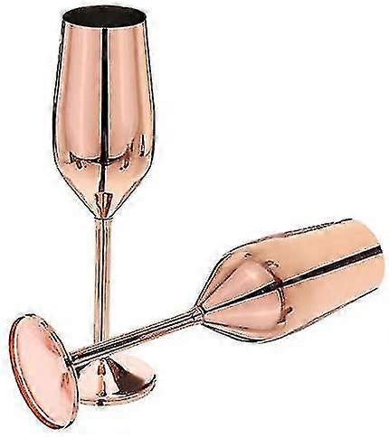 2pcs Champagne fløjter rustfrit stål 200ml vinglas
