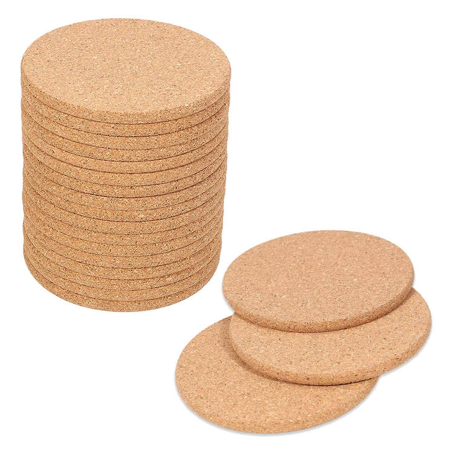 20Pack Cork Coasters for Drinks,Bar Coasters Absorbent Heat Resistant Reusable Saucers for Drink Wi