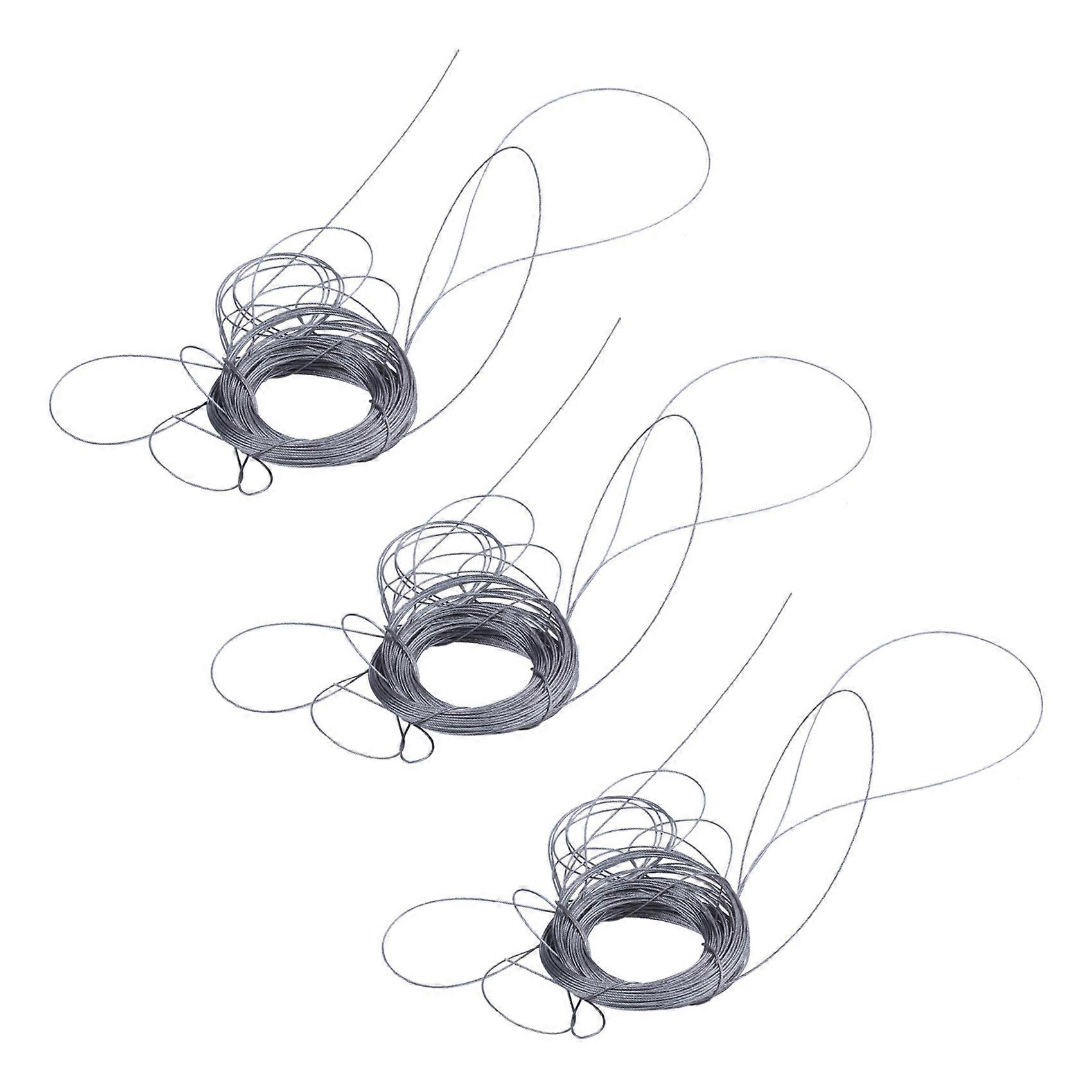 3X STAINLESS Steel Wire Rope Cable Rigging Extra, Length:15M Diameter:1.0mm