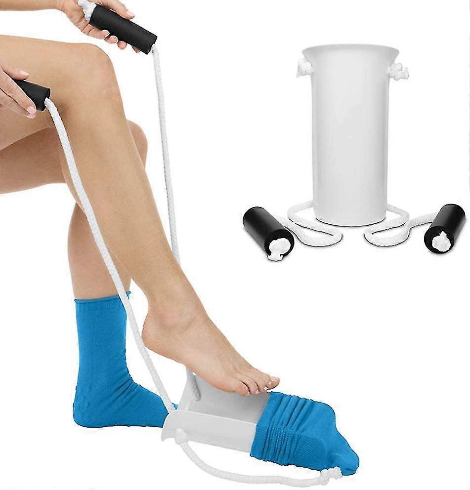 Sock Aid Helper, Extends Reachup To 33", Easy On & Off Stocking Slider Plastic