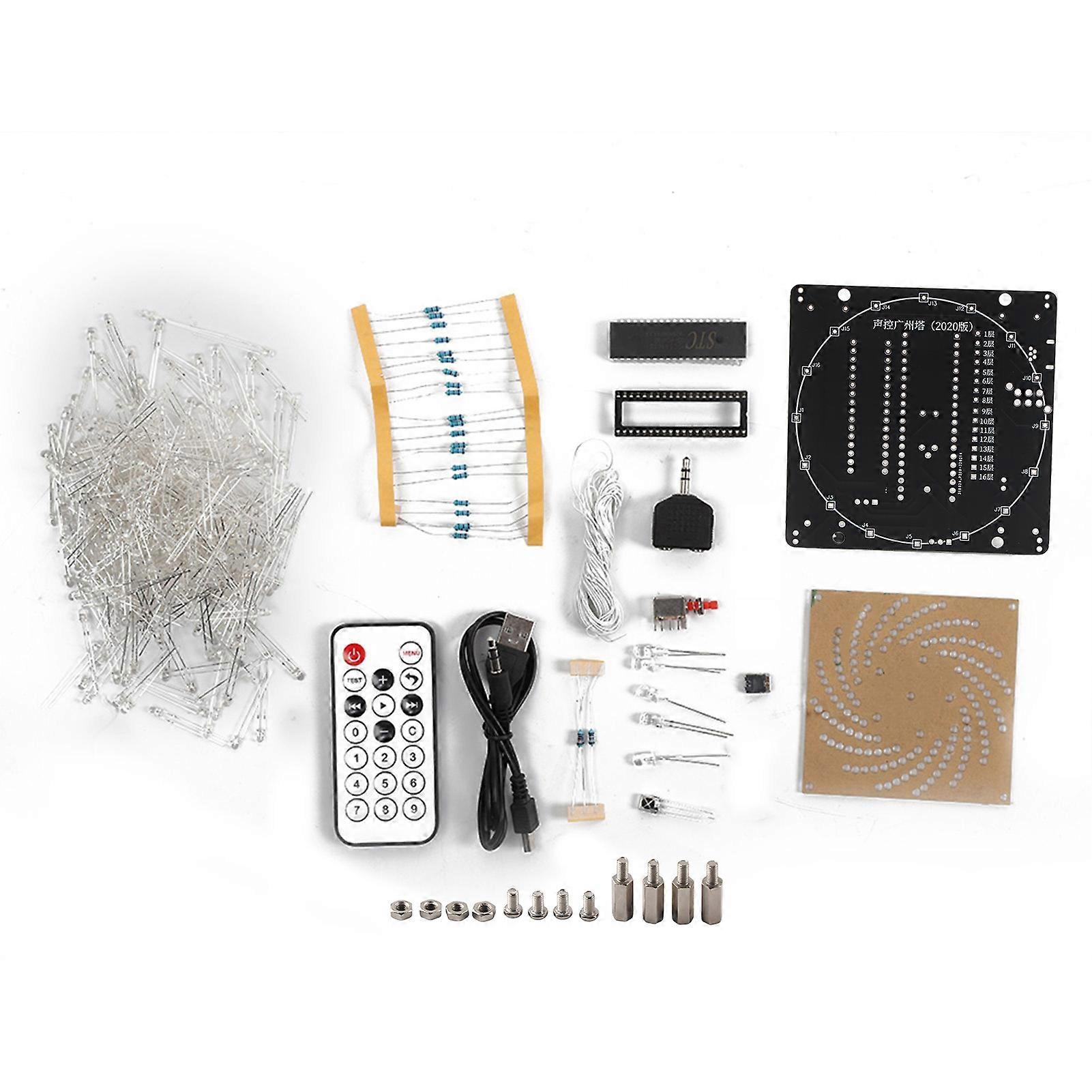 Electronic Tower Colorful LED Display Kit with Remote Control LED Light Cube DIY Set