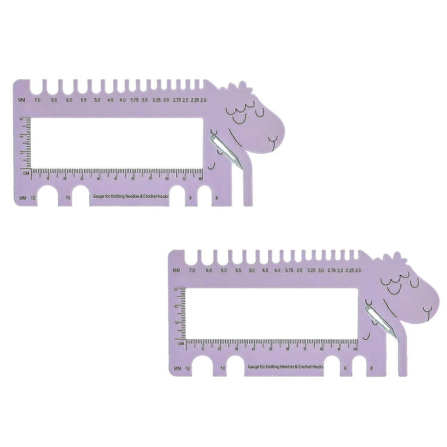 2 PCS Crochet Measuring Ruler Small Sheep Plastic Ruler Knitting Density Measuring Ruler Measuring Tools c