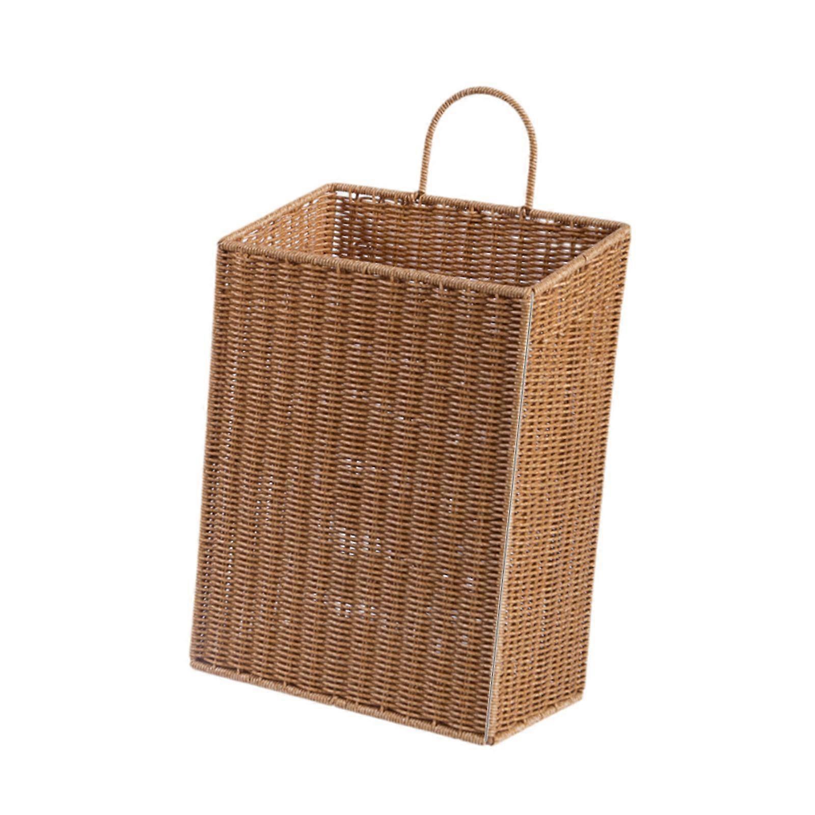 Storage Basket with Handle Decorative Organizer Bin for Snacks Laundry L