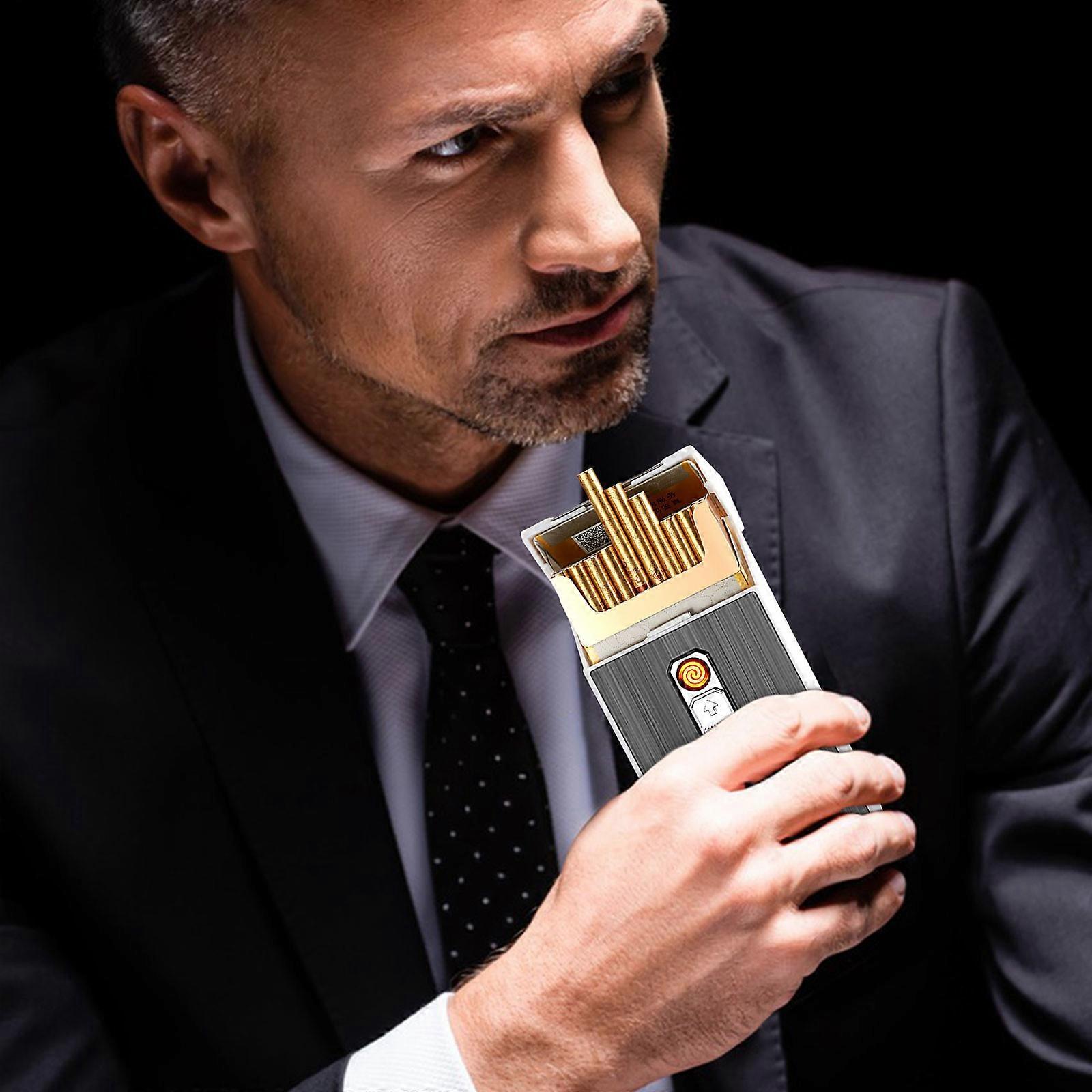 Electric Lighter Case With Lighter USB Electric Lighter Rechargeable Flameless Windproof