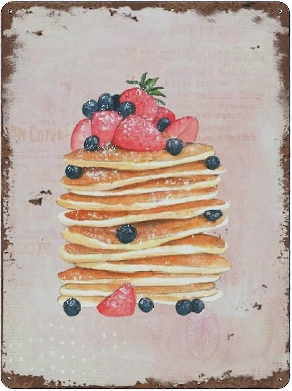 Placa de Metal para Café da Manhã Pôster de Lata Vintage Placa de Metal 8x12 Polegadas OU 12x16 Polegadas Modo 2073
