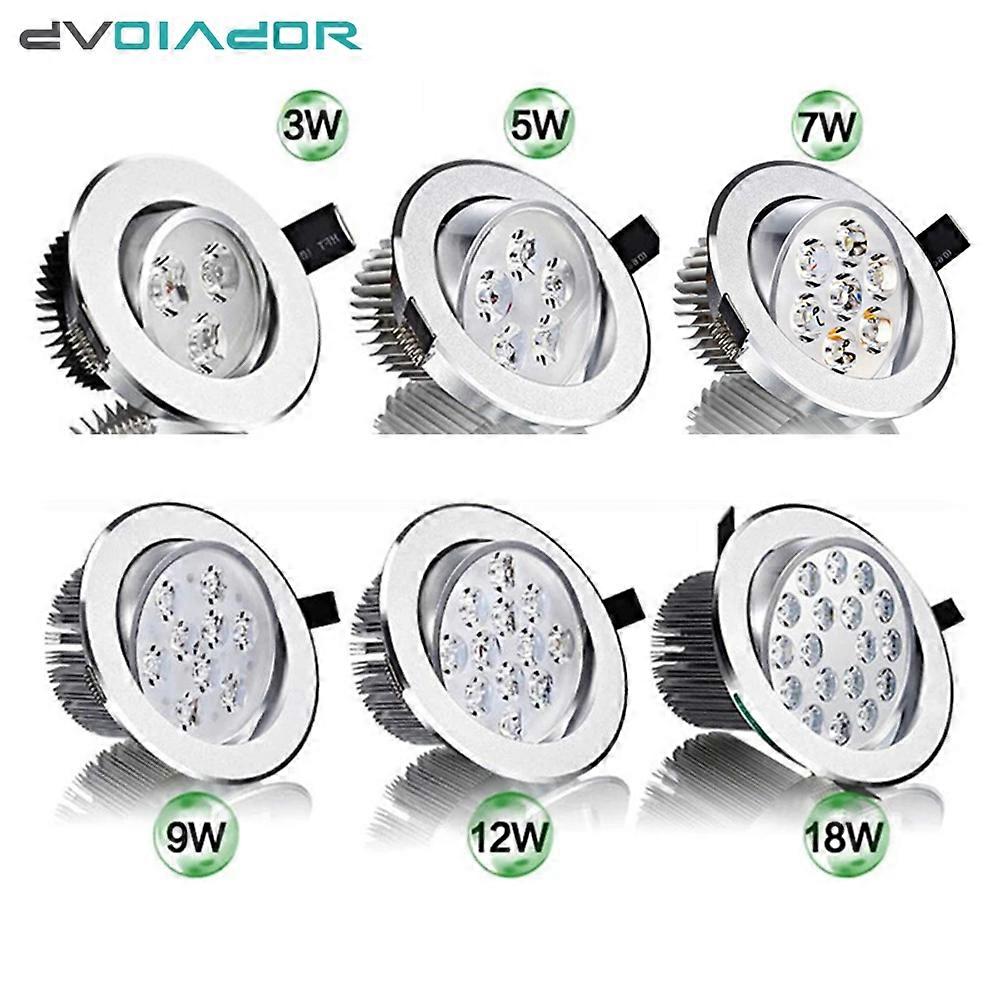 LED النازل عكس الضوء سوبر مشرق 3 واط 5 واط 7 واط 9 واط 12 واط 15 واط أدى النازل جزءا لا يتجزأ من السقف بقعة ضوء لإضاءة المنزل Ac85-265V