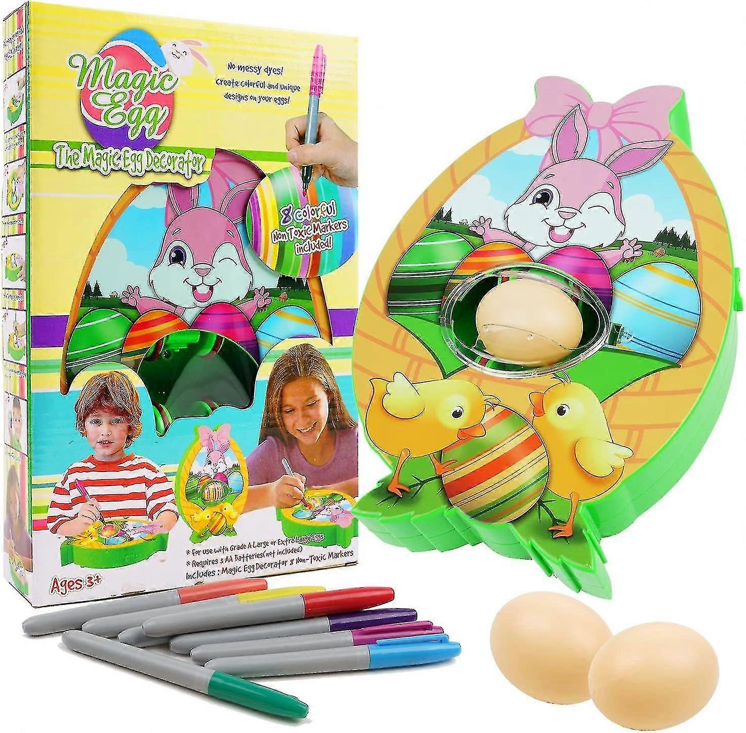 Easter Egg Decorator Easter Egg Spinner Decorating Machine Battery Driven Decorator Kit With 8 Colourful Non-toxic Markers Easter Toy For Kids
