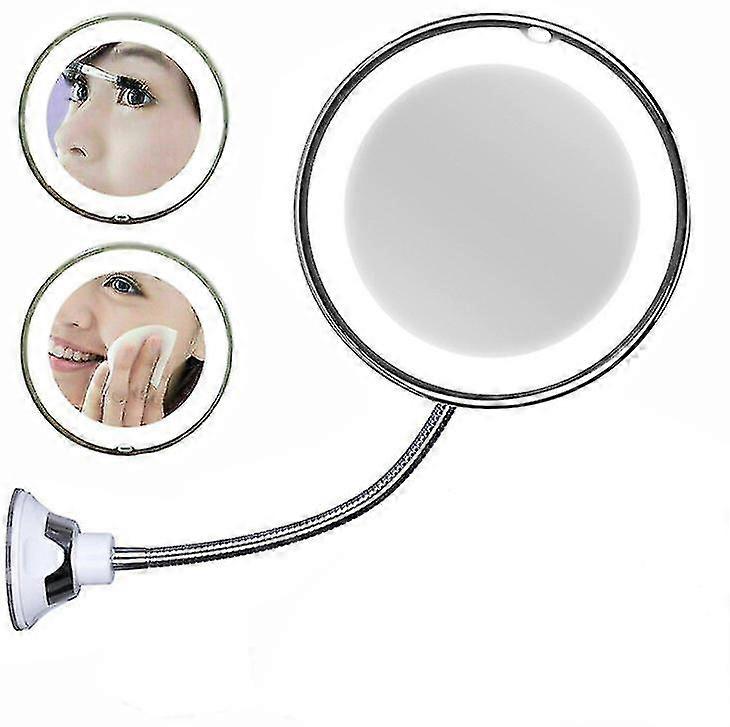 10x Magnifying Makeup Mirror With Led Light My Flexible Mirror Bendable-
