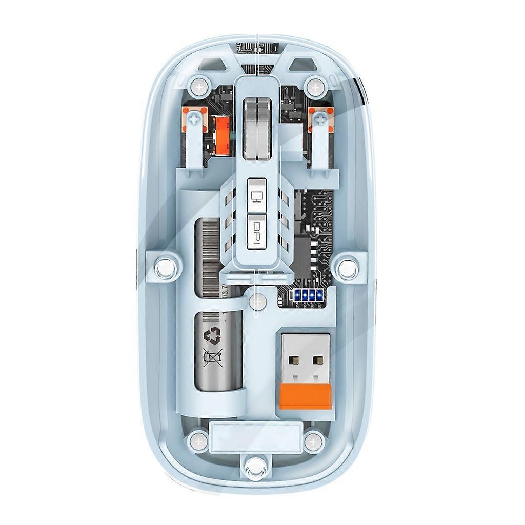Smooth Wireless Mouse Quiet Feature, Rechargeable Battery Mouse 2.4G+BT Modes