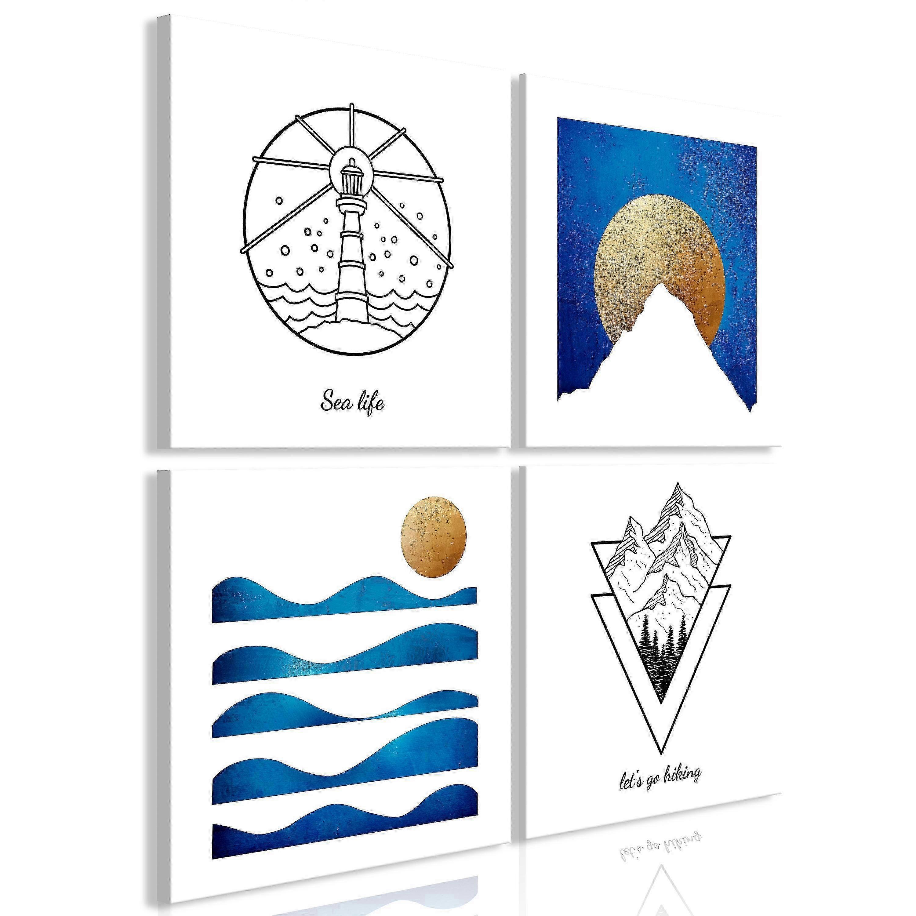 Leinwandbild - Meer oder Berge (4 Teile)