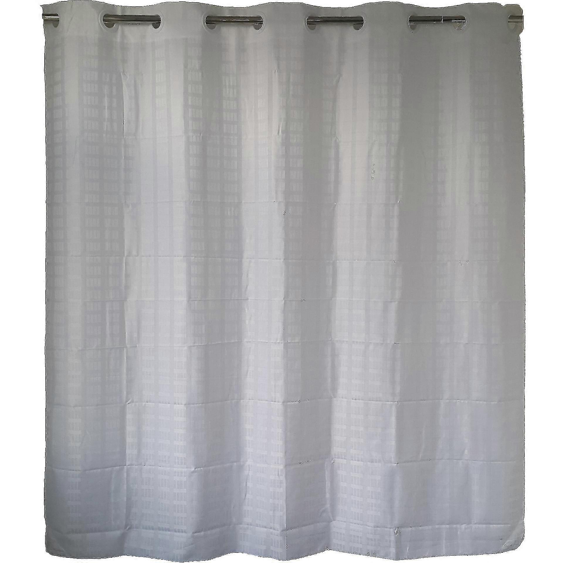 Waterproof Bath Partition Curtain White Rectangular Pp Ring Simple Shower Curtain