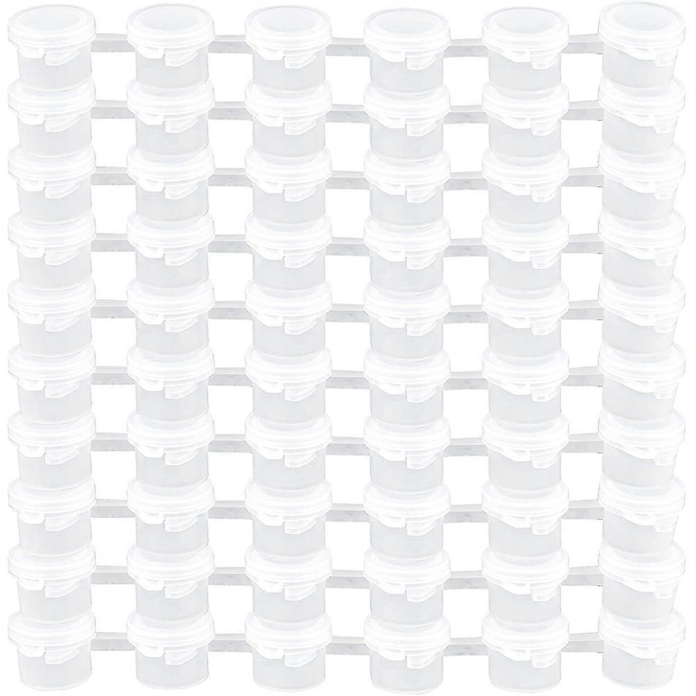 10 Strips 60 Pots Empty Paint Pots White Paint Cup Strip Paint Containers Crafts Supplies for Class