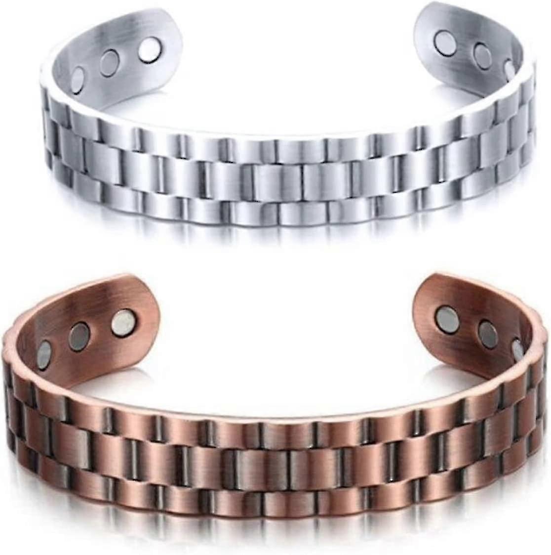 2pcs Lymph Drainage Magnetic Tourmaline Bracelet, Sugar Control Therapeutic Bracelet Wristband For Men Women
