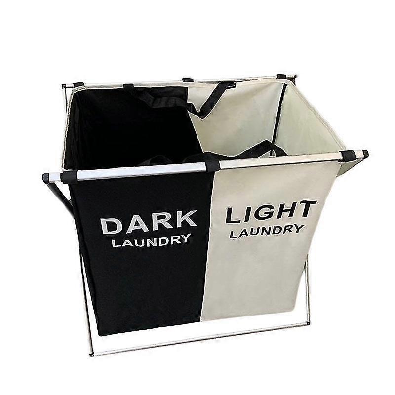 Laundry Hamper X-shaped Frame Design Large Capacity Durable Multi-compartment Clear Print Multi-Func