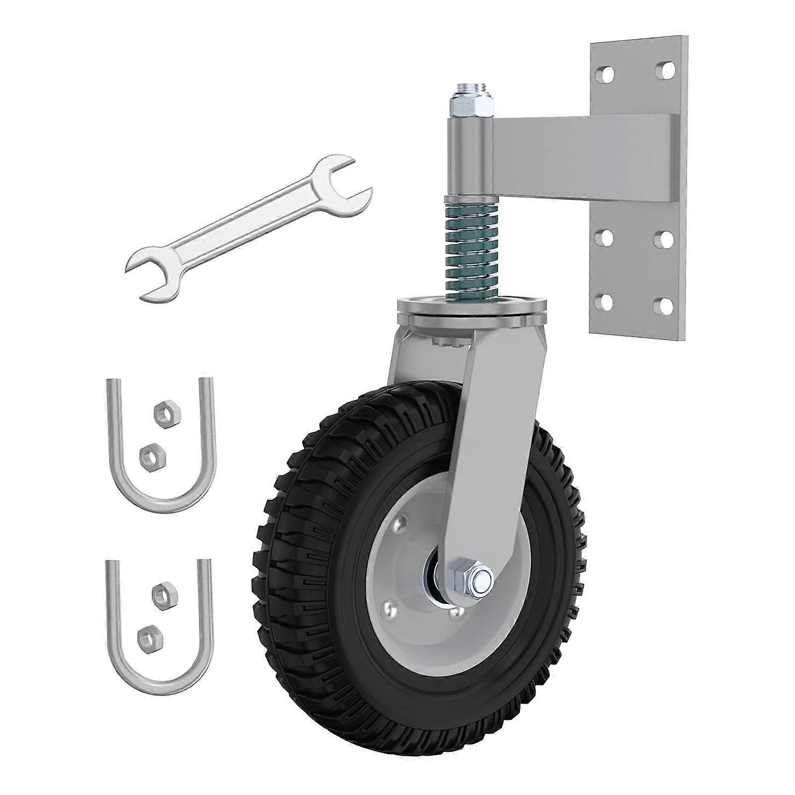 8" Gate Wheels Gate Caster Set Spring Loaded for Rolling Gate Support Sturdy