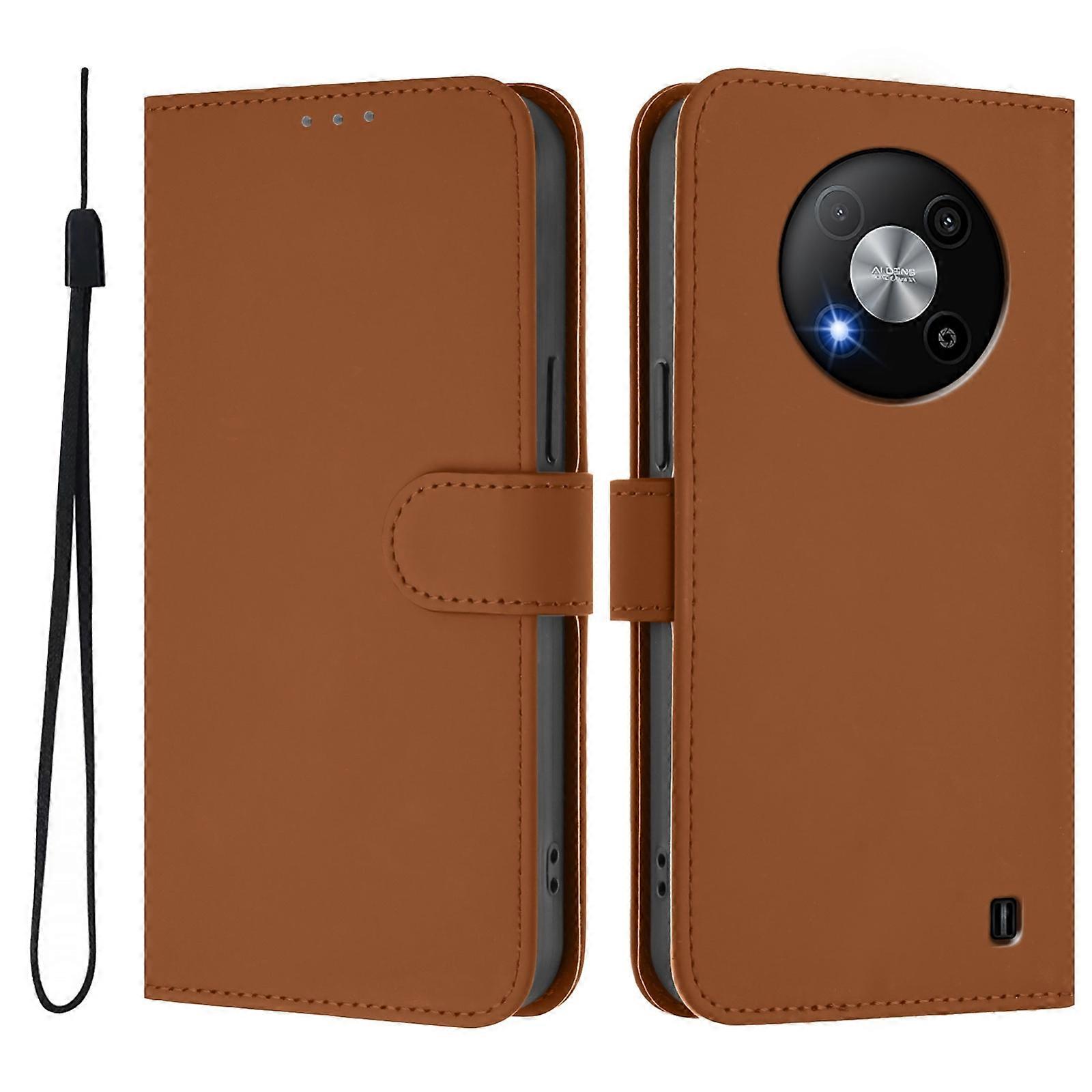 Solid Color PU Case For ZTE Blade A73 5G