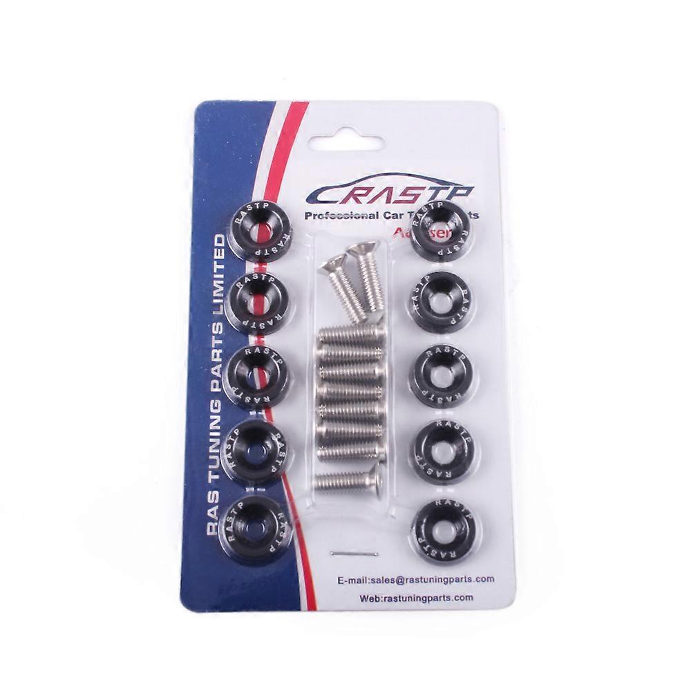 10pcs Tuning Car Universal Fender Washer Bumper Engine Concave jdm Screws Aluminum Washers And M6 Bolt Car Screw RS-QRF002-TP