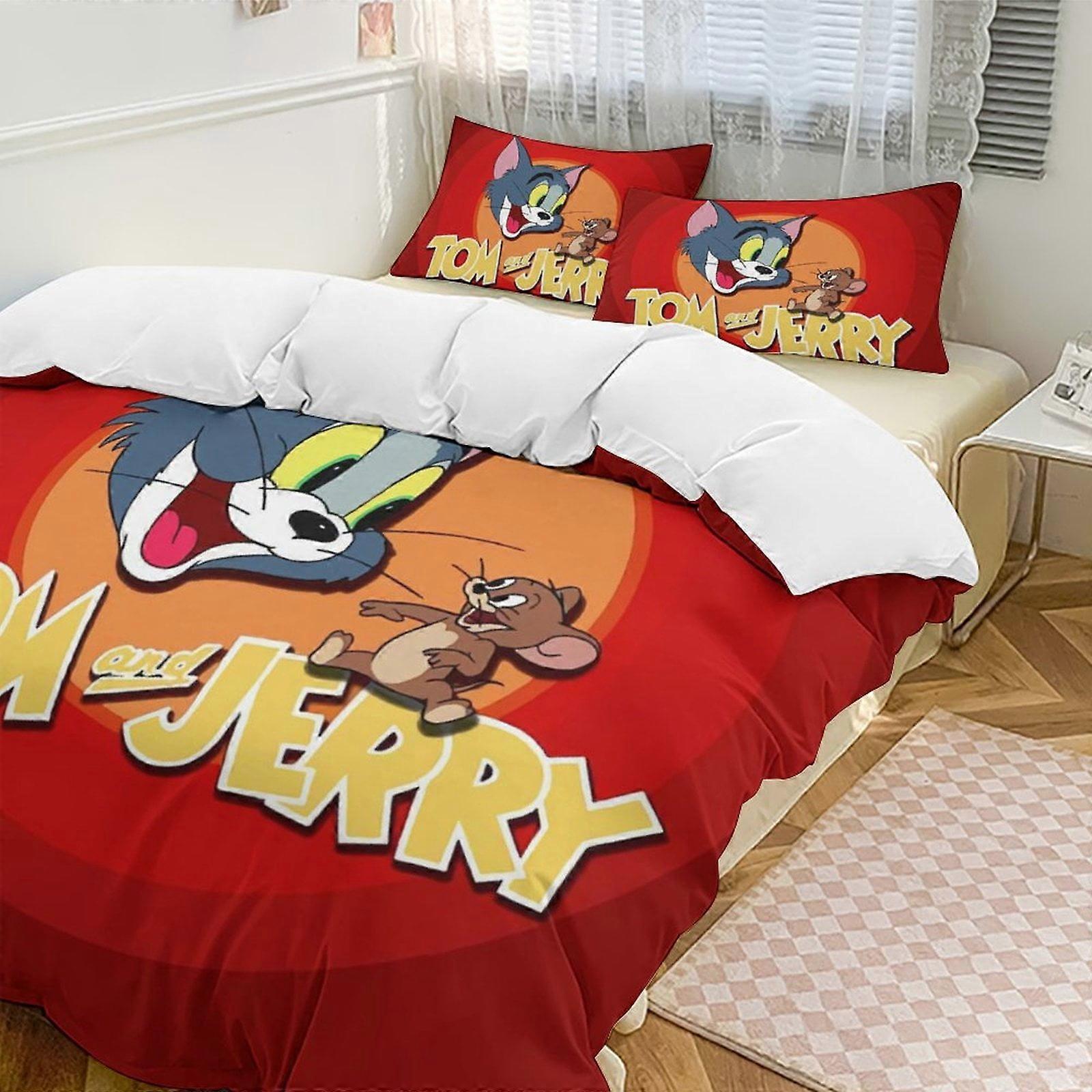 Bedding set WY506 Tom And JerryCartoon Collection 3-Piece Comforter Set, Personalized Bedding Decor for Kids And Teens  Bed Sheets ZA506