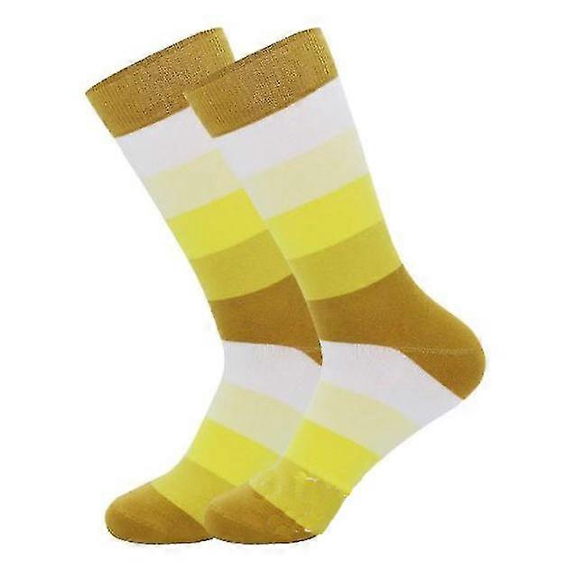 Mens Socks Cotton Long Socks Rainbow Stripe Socks Size 42-48 Thickening