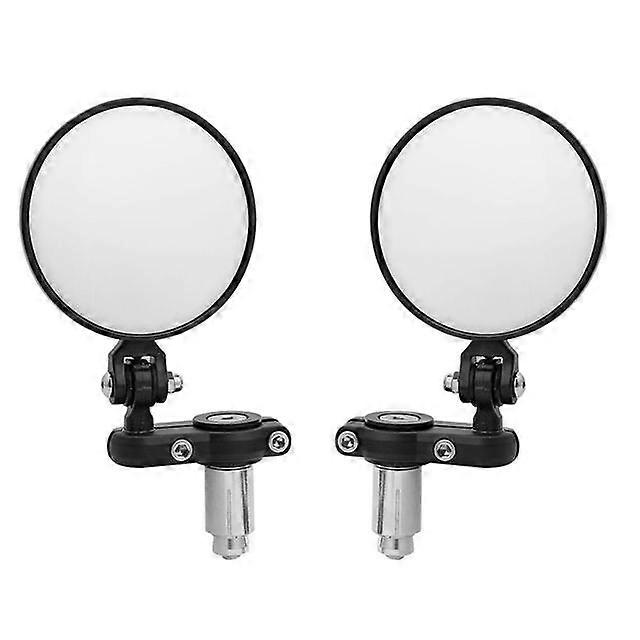 QX Universal 7/8" 22mm Motorcycle Round Mirrors Handlebar Wing Foldable Mirrors Aluminum Black Handle Bar End Rearview Side Mirrors