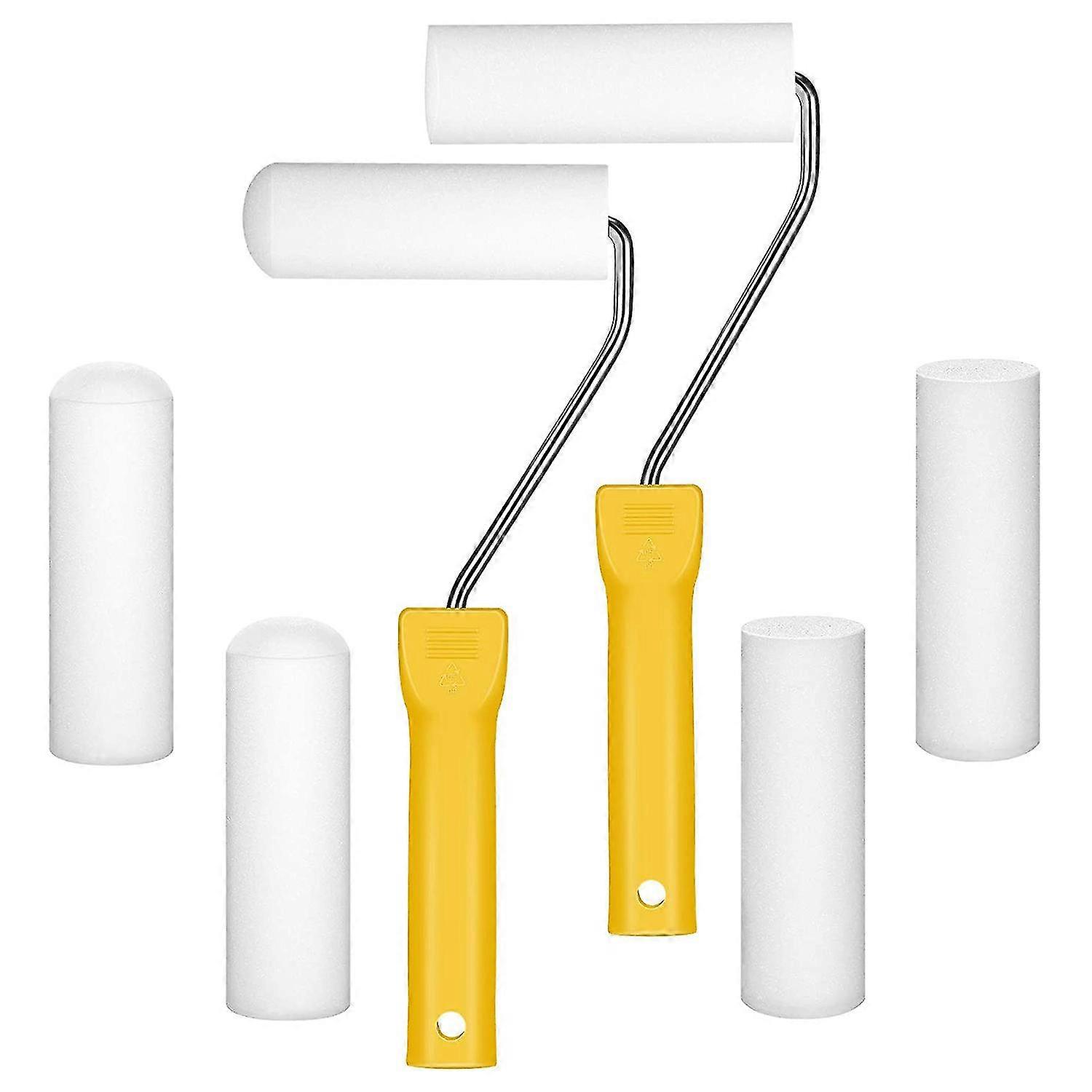 8 Paint Roller Tool Kit 4 pulgadas Foam Paint Roller Trim Roller Frame