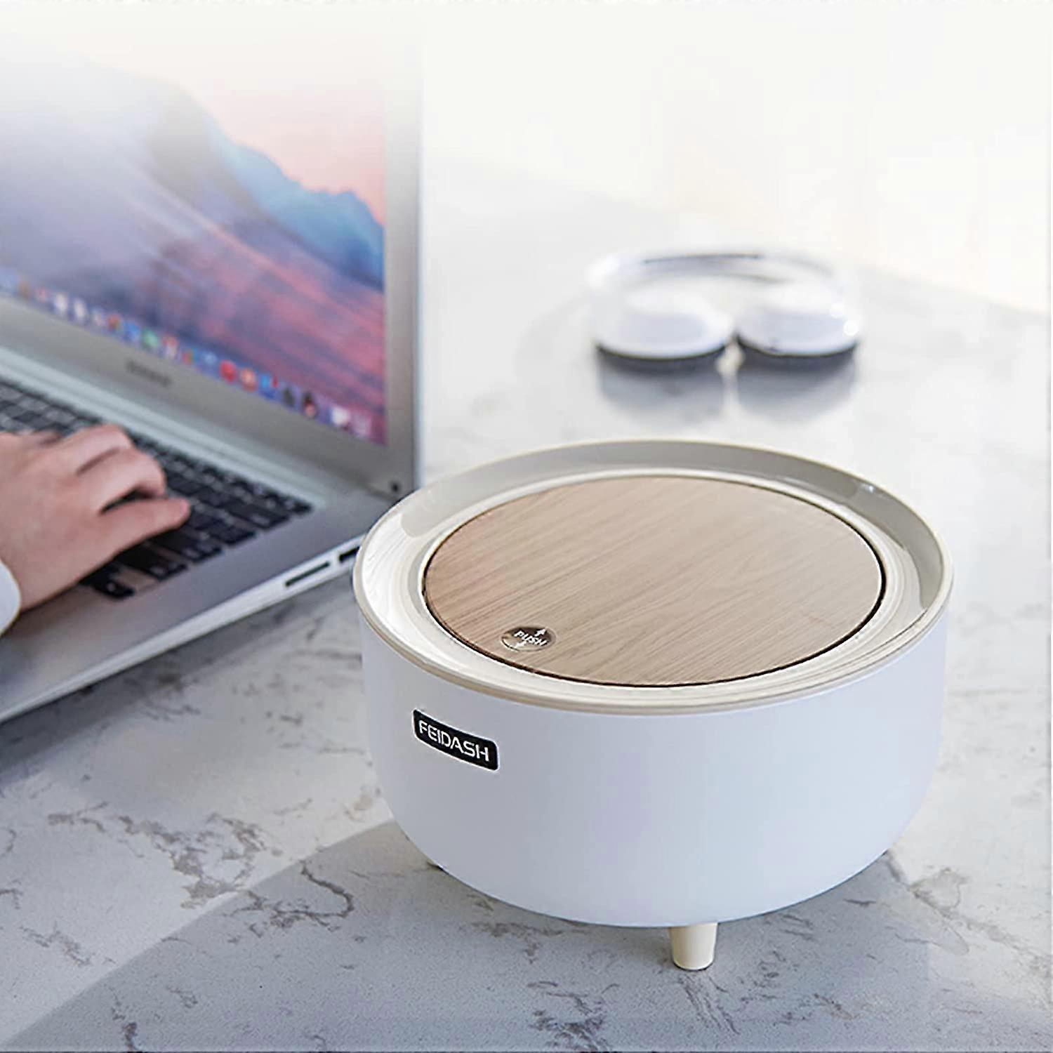 Mini Desktop Trash Can, Tiny Trash Can with Lid for Desk, Plastic Mini Countertop Trash Can