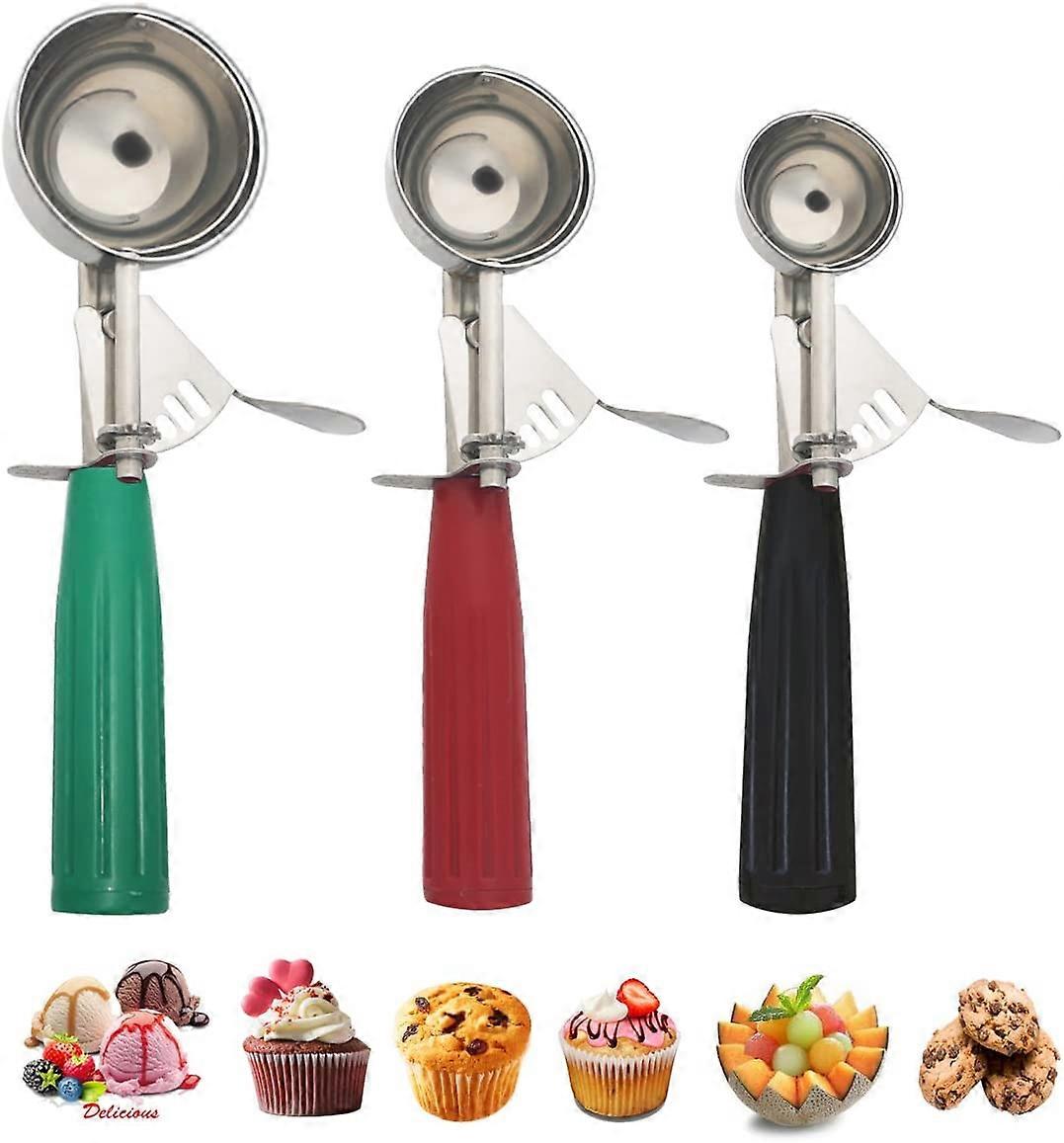 Cookie Scoop Set, Ice Cream Scoop Set, Multiple Size Large-Medium-Small Size Disher, Professional 18/8 Stainless Steel