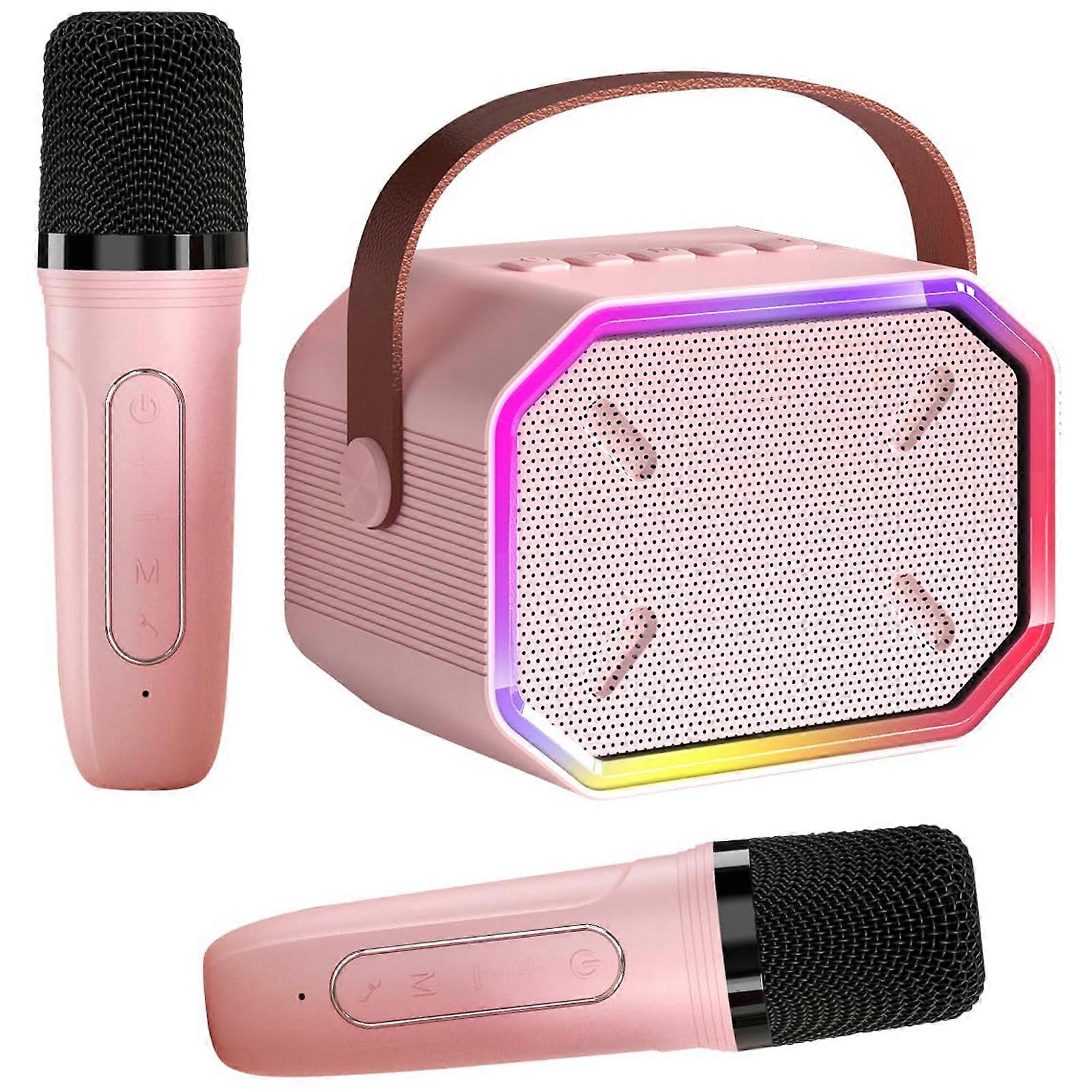 Karaoke Machine with 2 Wireless Microphones for Adults/Kids Bluetooth Speaker