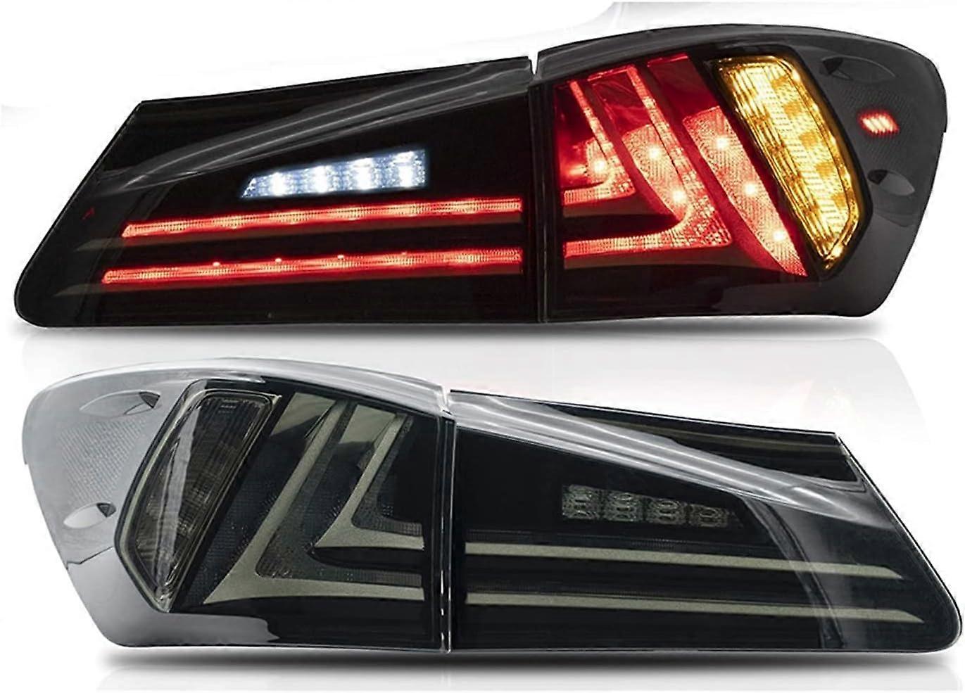 LED Car Taillight Compatible with Lexus IS250 IS350 2006-2012 Tail Lamp Brake Reverse Rear Fog Lights Dynamic Turn Signal (Color : 2pcs Smoked)