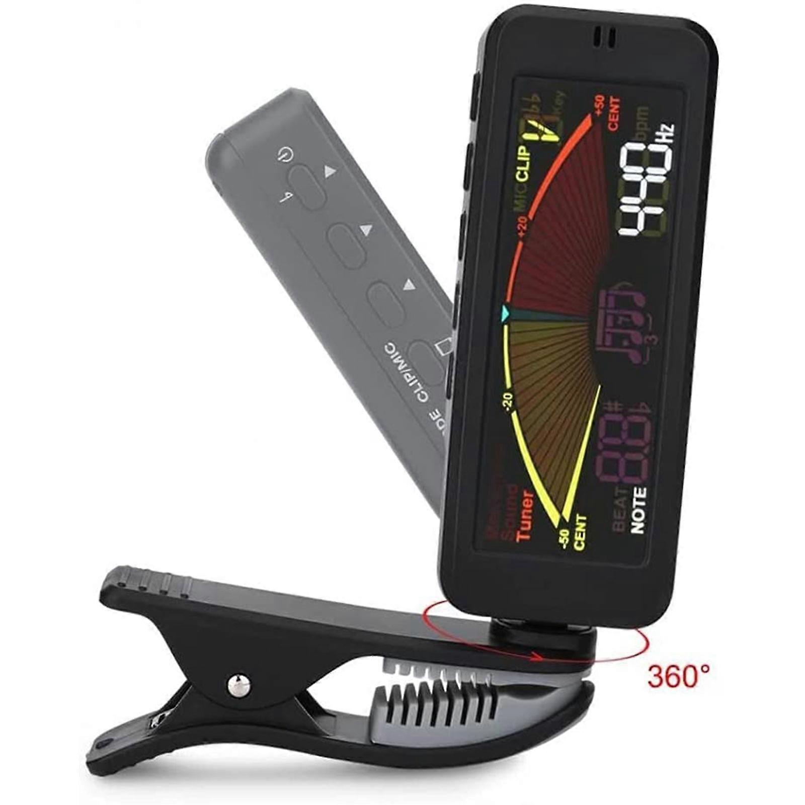 3 i 1 Tuner Digital Clip-on gitarr, metronom och tongenerator för kromatisk gitarr bas ukulelefiol.