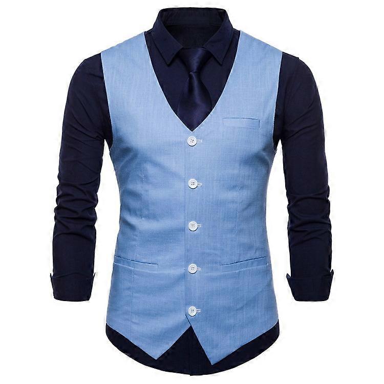 Men's solid color single breasted vest
