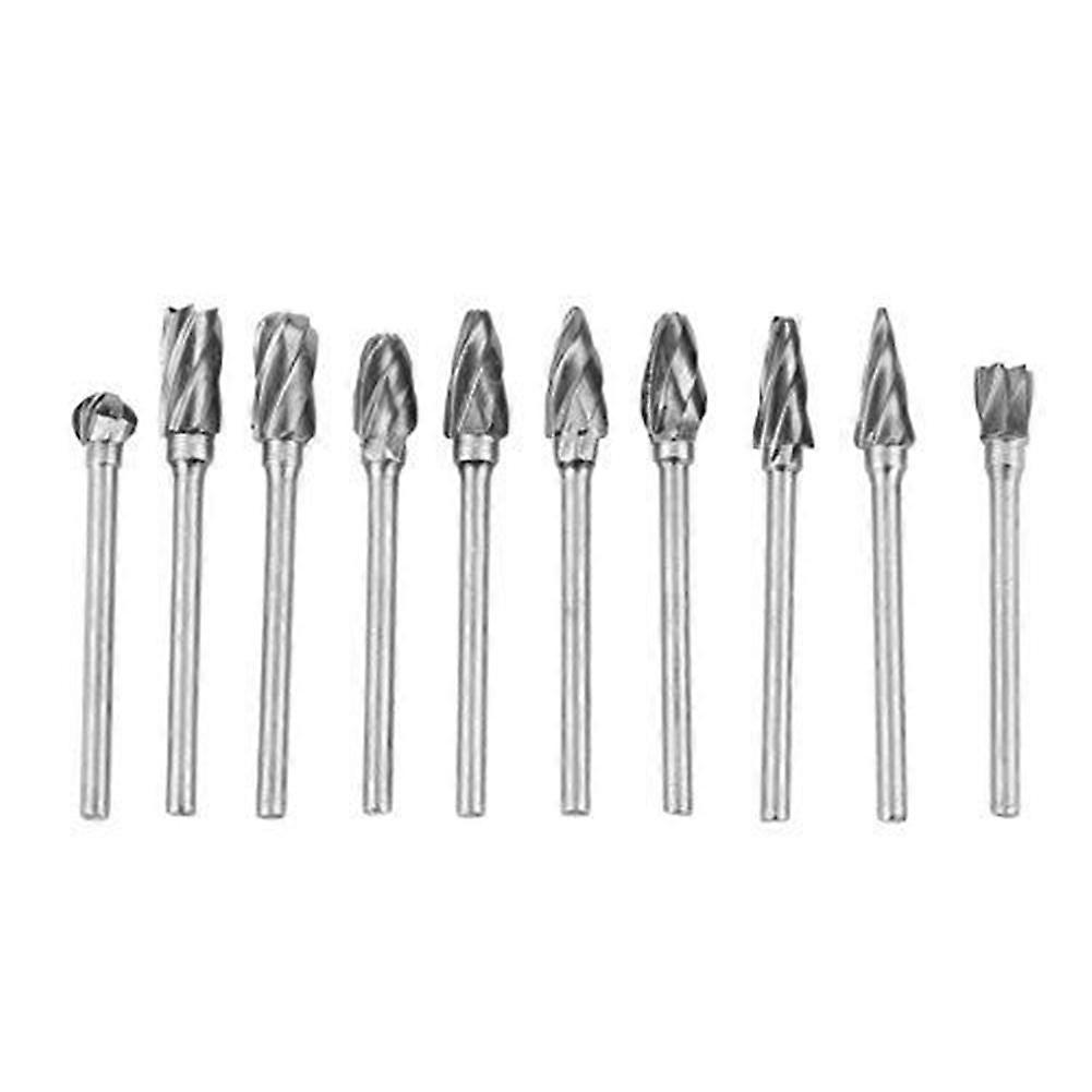 10Pcs Rotary Drill Bit Tungsten Carbide Milling Cutter Cutting Edge Head Tools