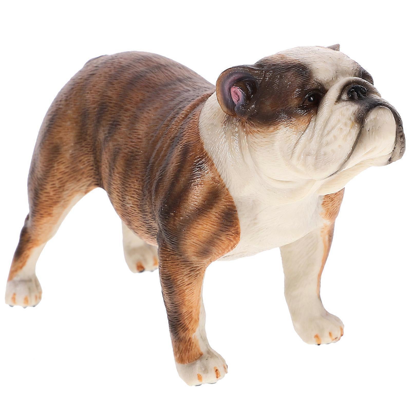 Realistic Bulldog Figurine Vivid Bulldog Animal Dog Figurine Statue Cognitive Dog Toy