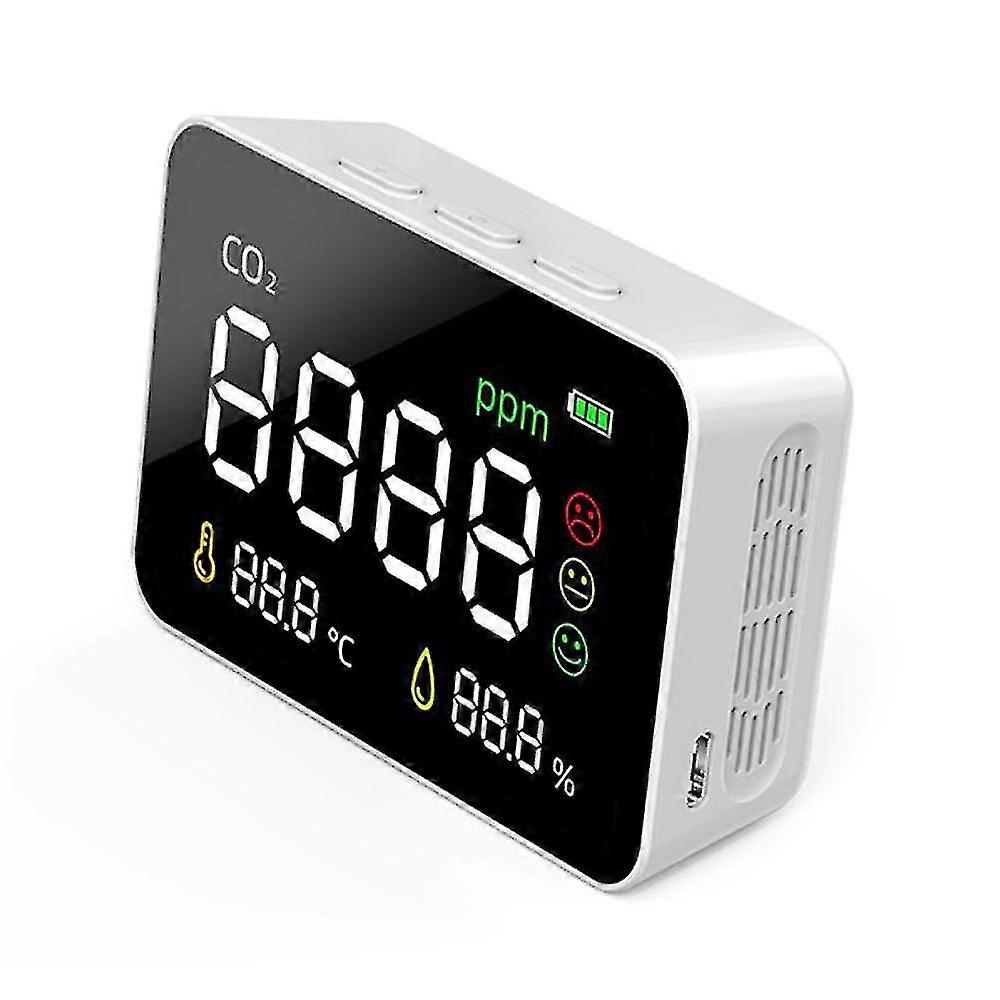 Ndir Infrared Air Quality Detector Co2 Meter Led Carbon Dioxide Value Electricity Quantity Temperature Humidity Display Function