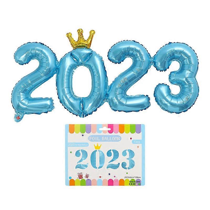 1 Set Number Balloon Inflatable Eco-friendly Durable Bright Color Enhance Atmosphere 2023 Happy Festival Foil Balloon for Home Qinhai