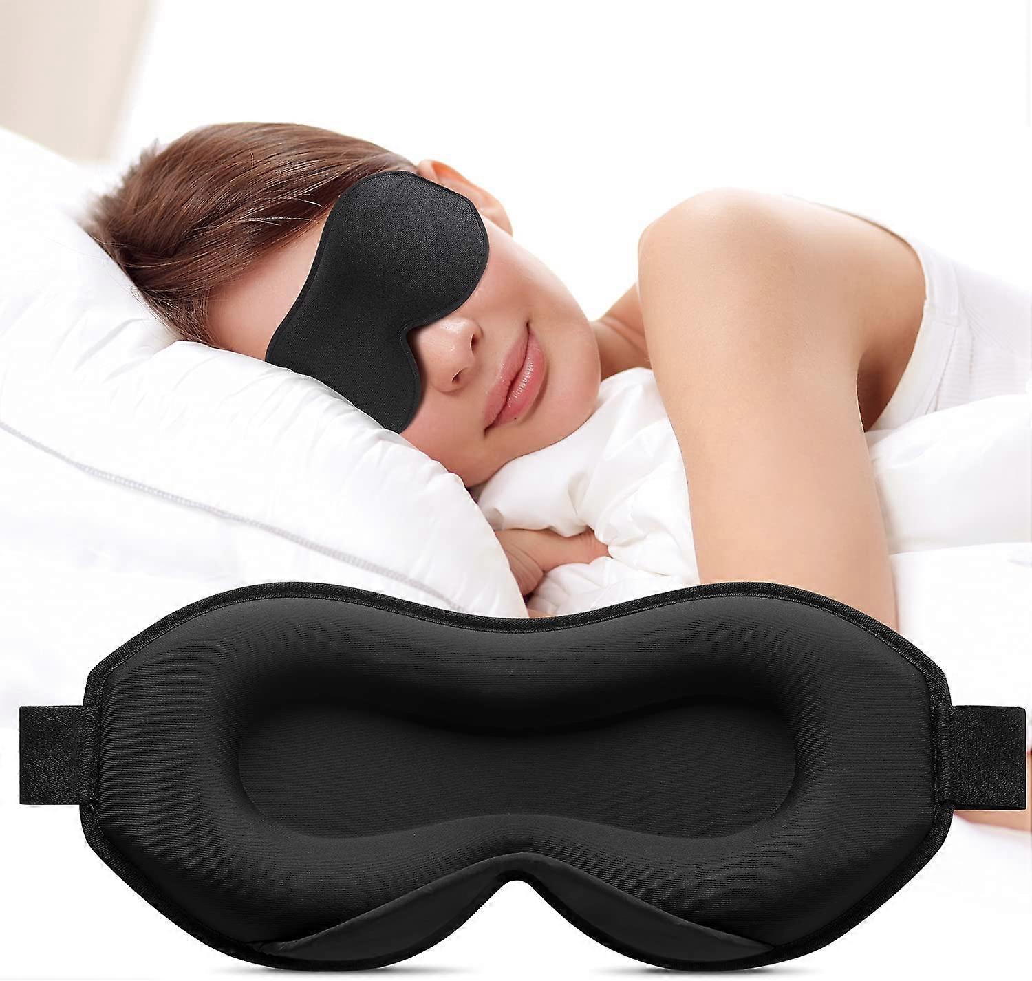 2021 Oppgradert søvnmaske, perfekt sovemaske for sidesviller, 3D ultramyke hudvennlige øyemasker