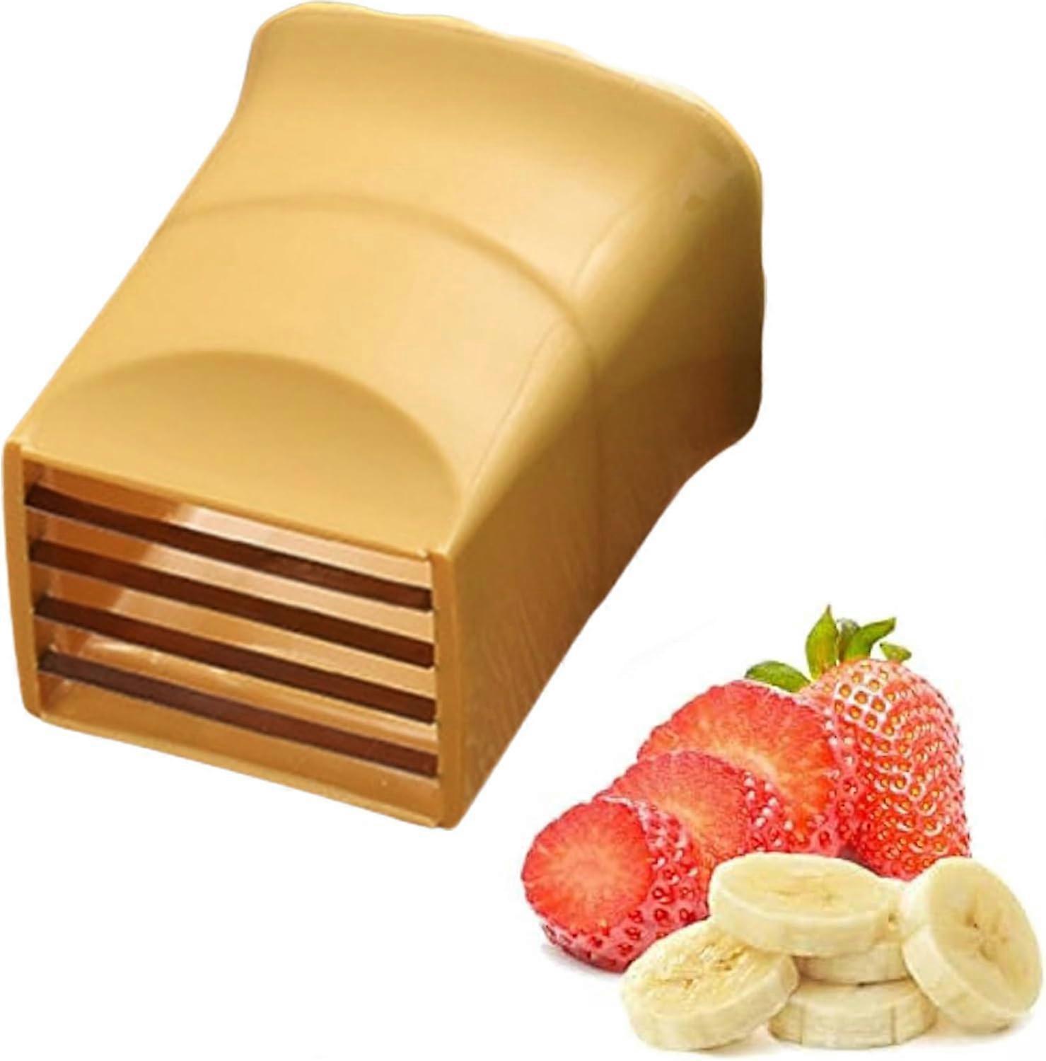 Speed Slicer, Cup Slicer 2.76"L x 2.36"W x 3.54"H, Strawberry Slicer 2024 New (Yellow)