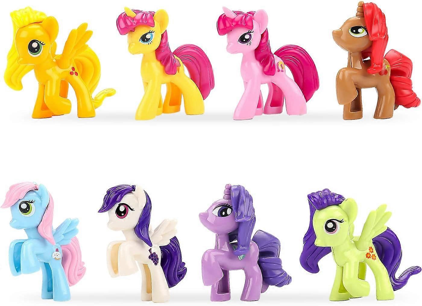 Miotlsy עוגת חד קרן טופר חד קרן מיני דמויות להגדיר יום הולדת מסיבת אספקה קאפקייקס טופר ערכת קישוט עוגת מסיבה ציוד קישוטי עוגה, 8 יחידות