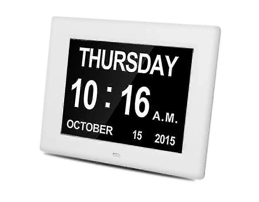 Medicine Reminder 8 Inch Memory Loss Alzheimer Large Display Dementia Alarm Clock Digital Calendar Day Clock