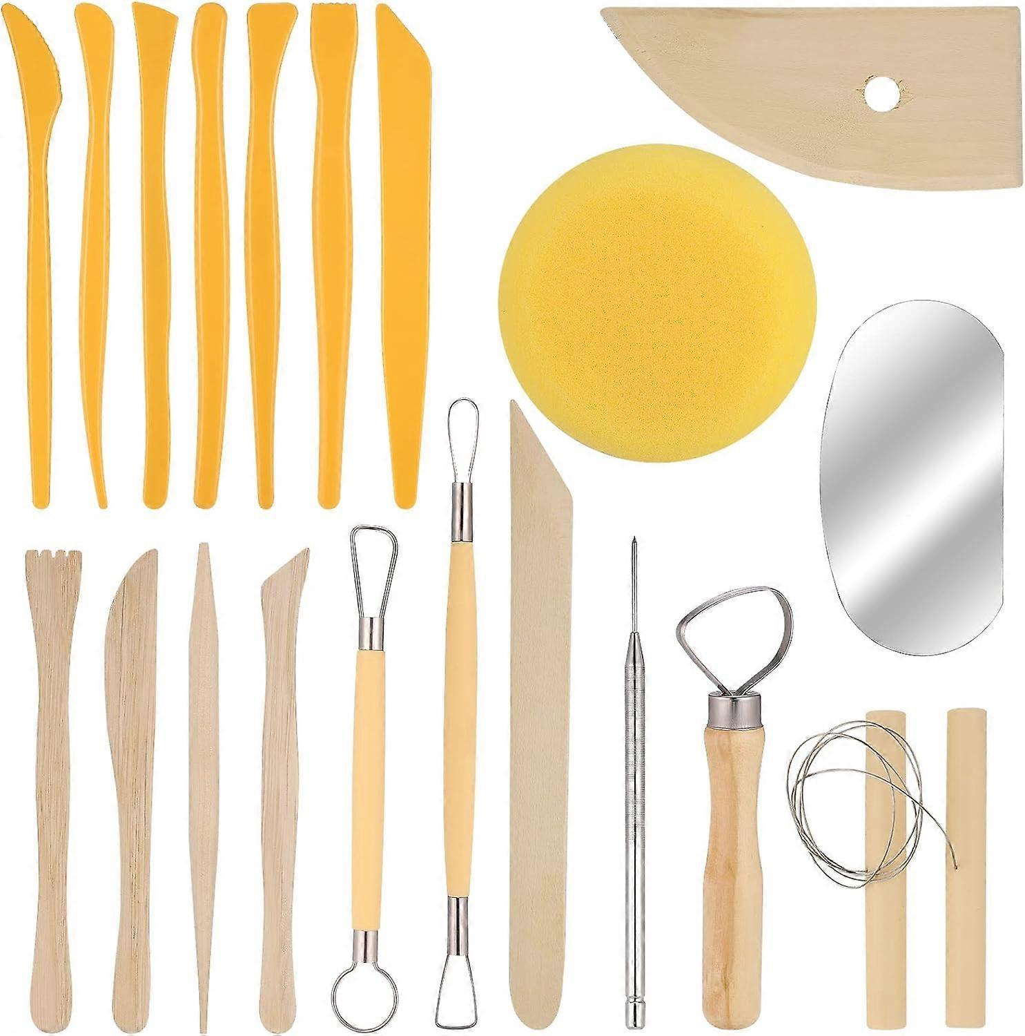 20 Pcs Pottery Tools, Sculpting Tools for Polymer Clay, Modelling Tools Set with Dotting Tool for Embossing Ceramics Sculpture