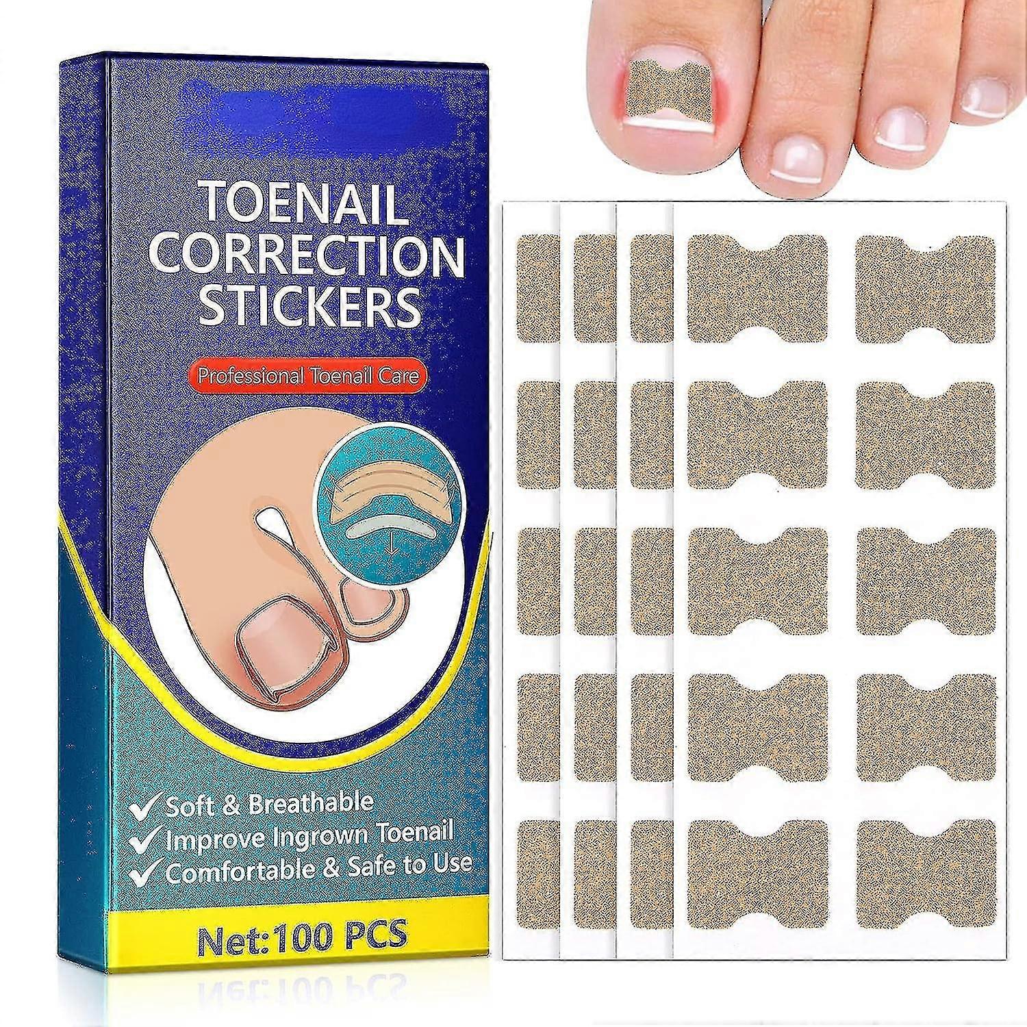 Toenail Patch, Ingrown Toenail Correction Stickers, Ingrown Toenail Strips, Toenail File, Corrector Pedicure Tools, Pedicure Stickers