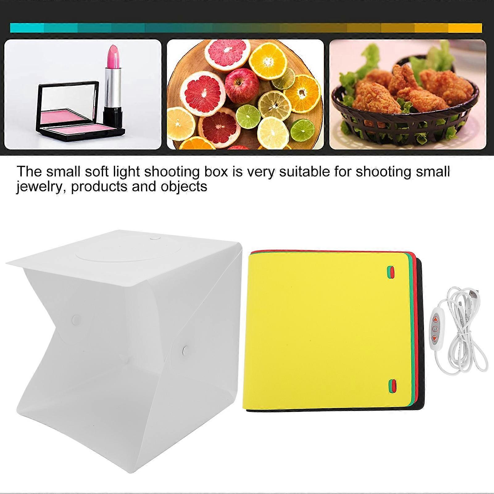 20CM Soft Light Photography Box Portable Folding Lighting Softbox with 6 Color Backdrops