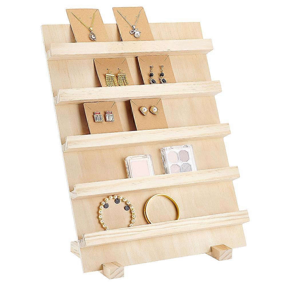 Wood Display Risers for Bracelet Earrings Necklace Ring Display Moccasin 30x14.6x38cm