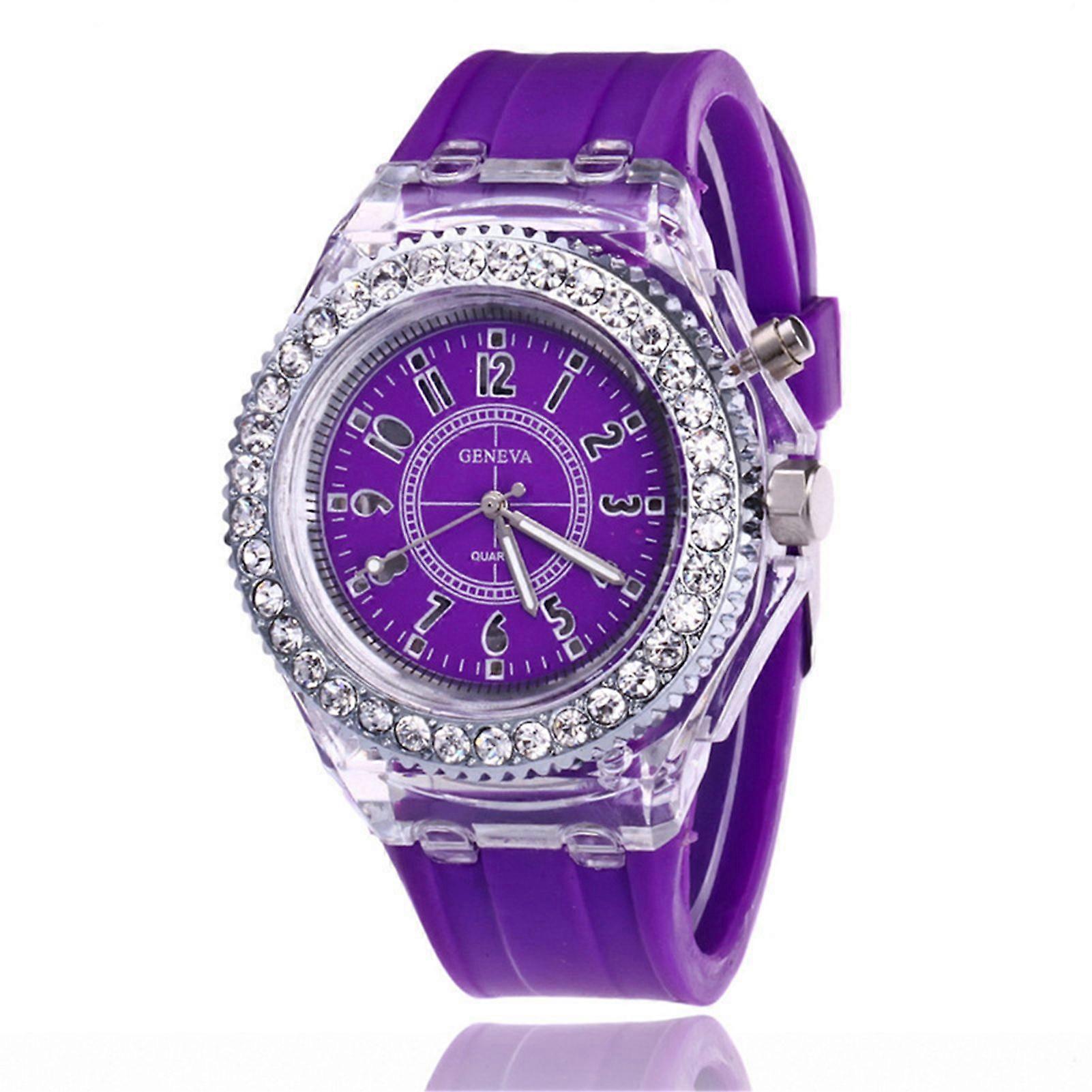 Stylish LED Fluorescent Couple Watch Accurate Time Clear Reading Luminous Display Comfortable to Wear Watch
