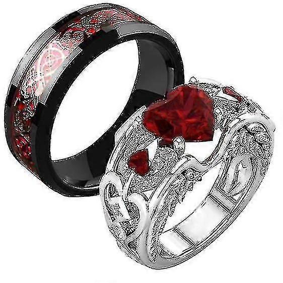 Matchende ringe til par Par Ringe Sæt Matchende Hjerteringe Lover Ringe