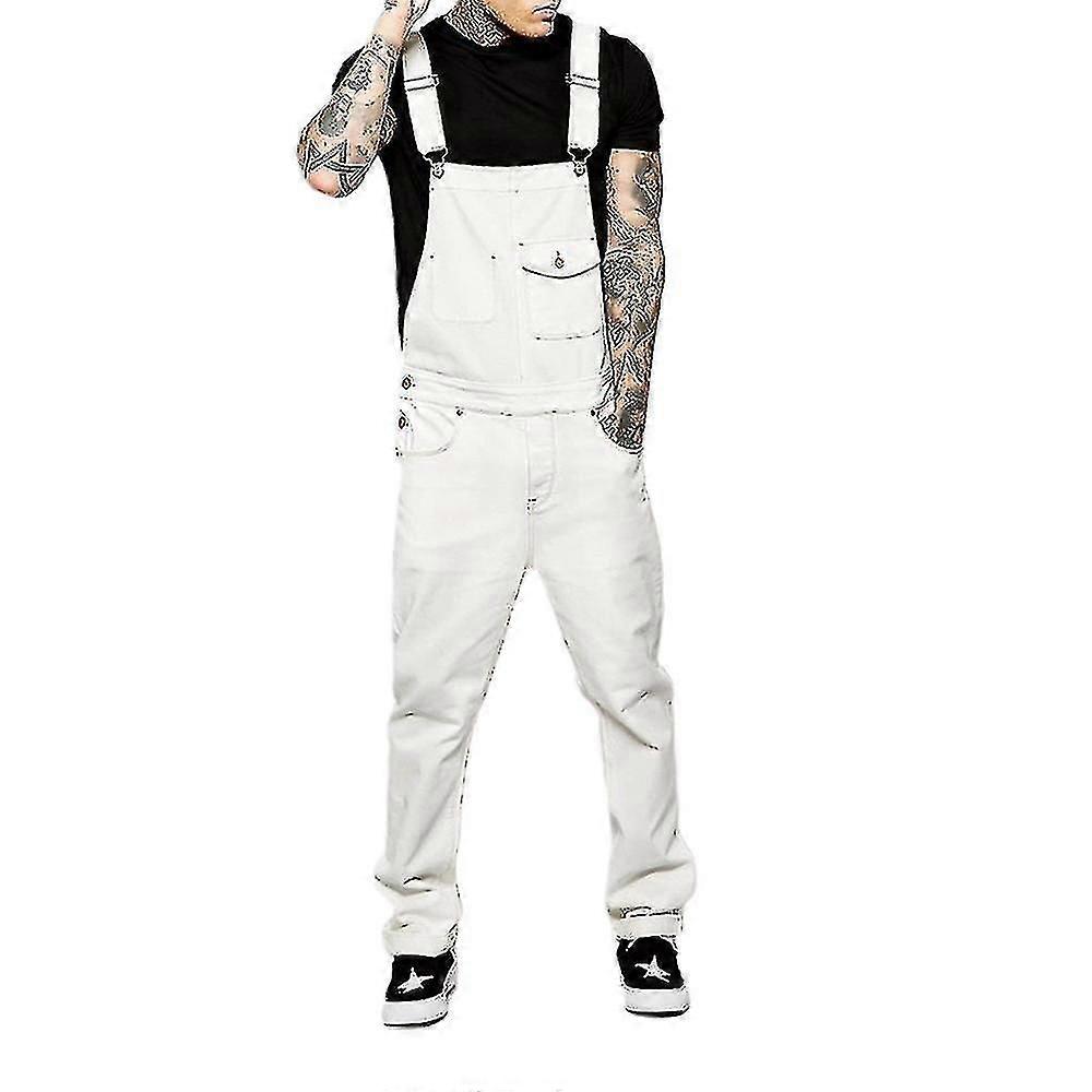 Män Denim Dungarees Overalls Jeans Byxor